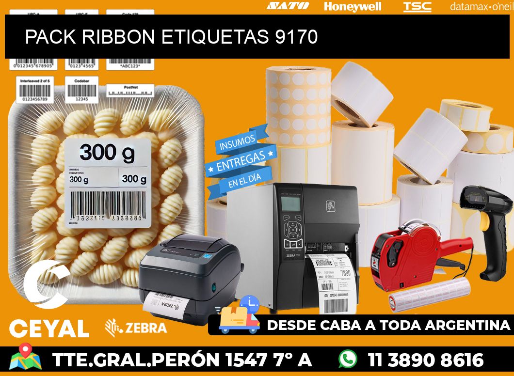 PACK RIBBON ETIQUETAS 9170