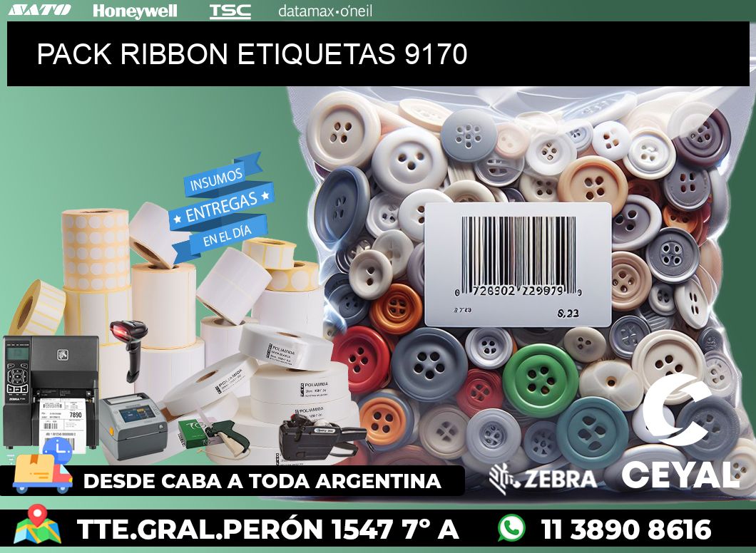 PACK RIBBON ETIQUETAS 9170