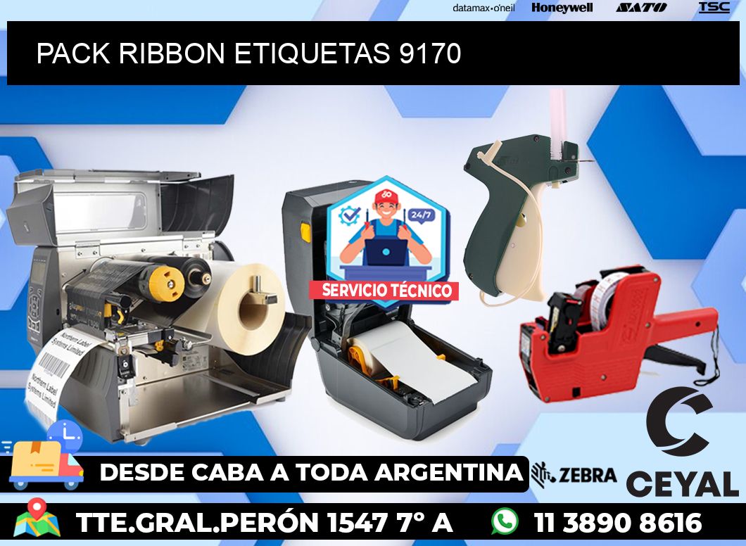 PACK RIBBON ETIQUETAS 9170