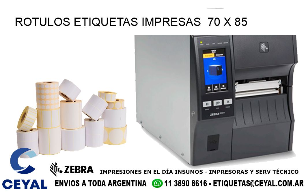 ROTULOS ETIQUETAS IMPRESAS  70 x 85