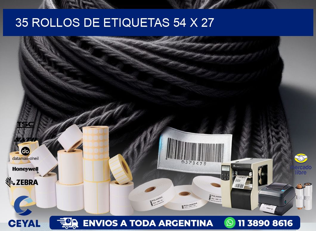 35 ROLLOS DE ETIQUETAS 54 x 27