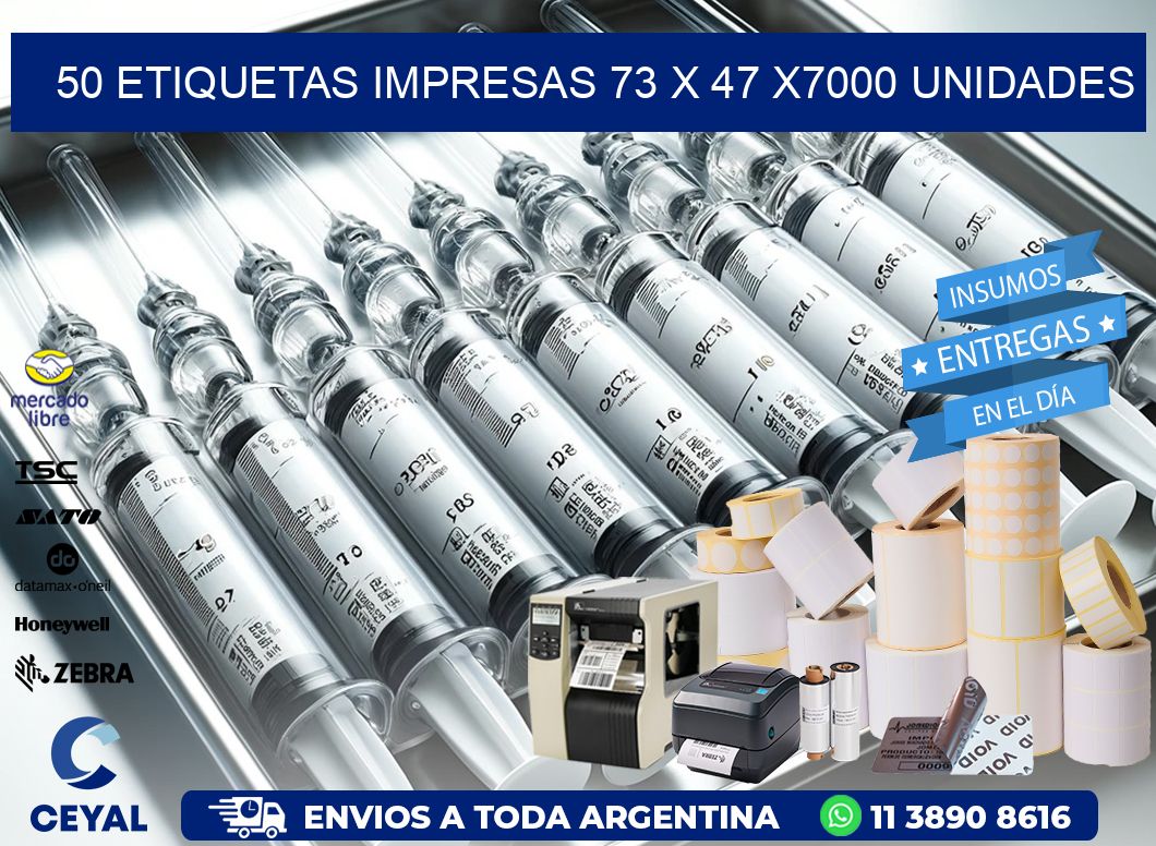 50 ETIQUETAS IMPRESAS 73 x 47 X7000 UNIDADES