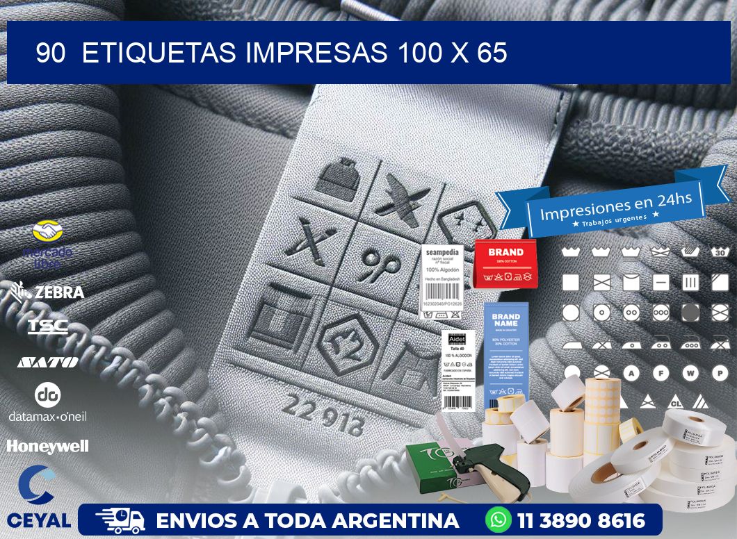 90  ETIQUETAS IMPRESAS 100 x 65