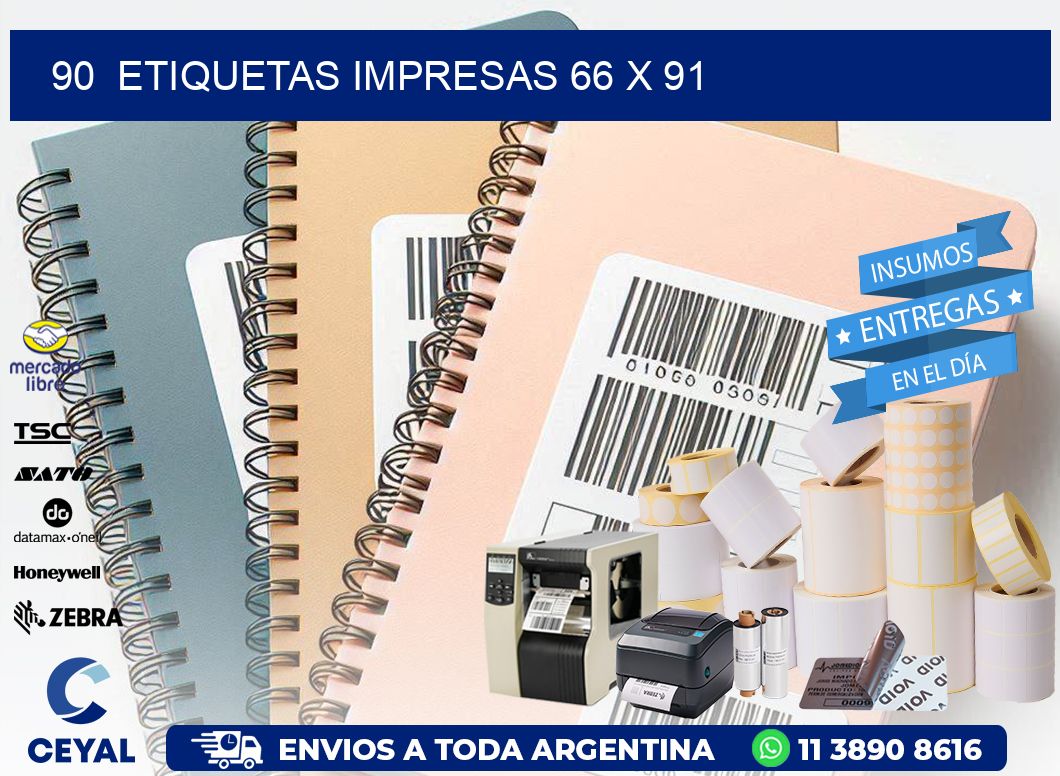 90  ETIQUETAS IMPRESAS 66 x 91