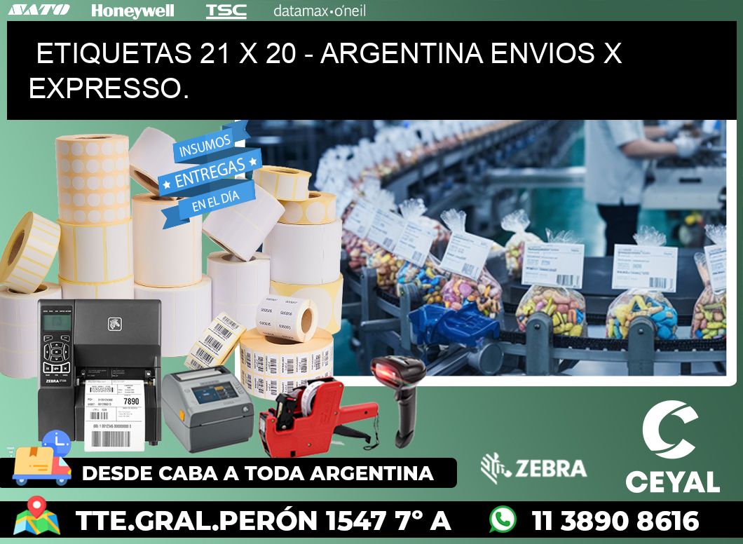 ETIQUETAS 21 x 20 - ARGENTINA ENVIOS X EXPRESSO.