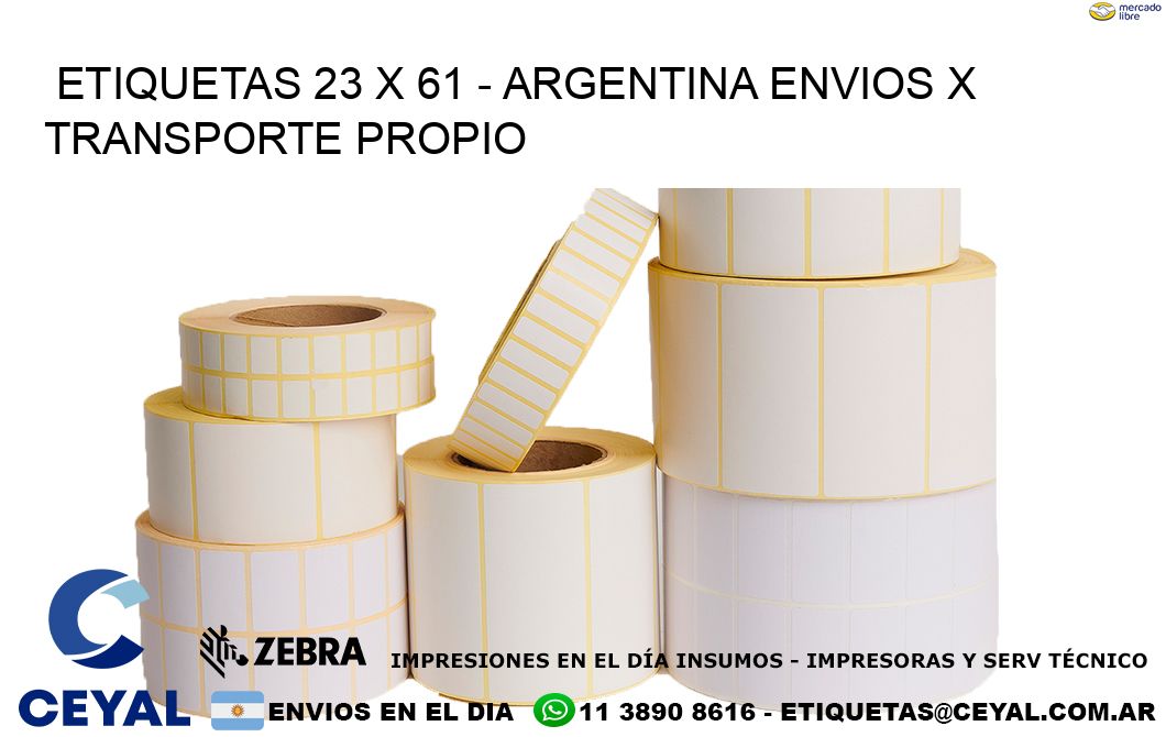 ETIQUETAS 23 x 61 – ARGENTINA ENVIOS X TRANSPORTE PROPIO