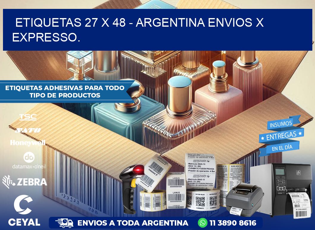 ETIQUETAS 27 x 48 – ARGENTINA ENVIOS X EXPRESSO.