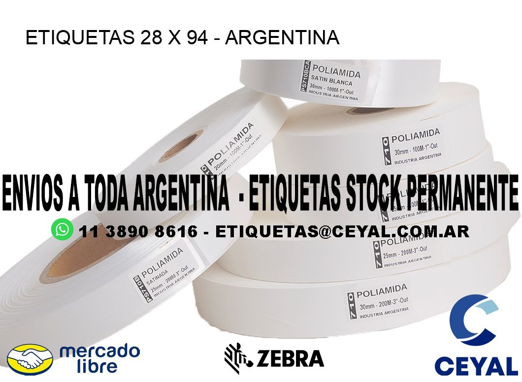 ETIQUETAS 28 x 94 - ARGENTINA