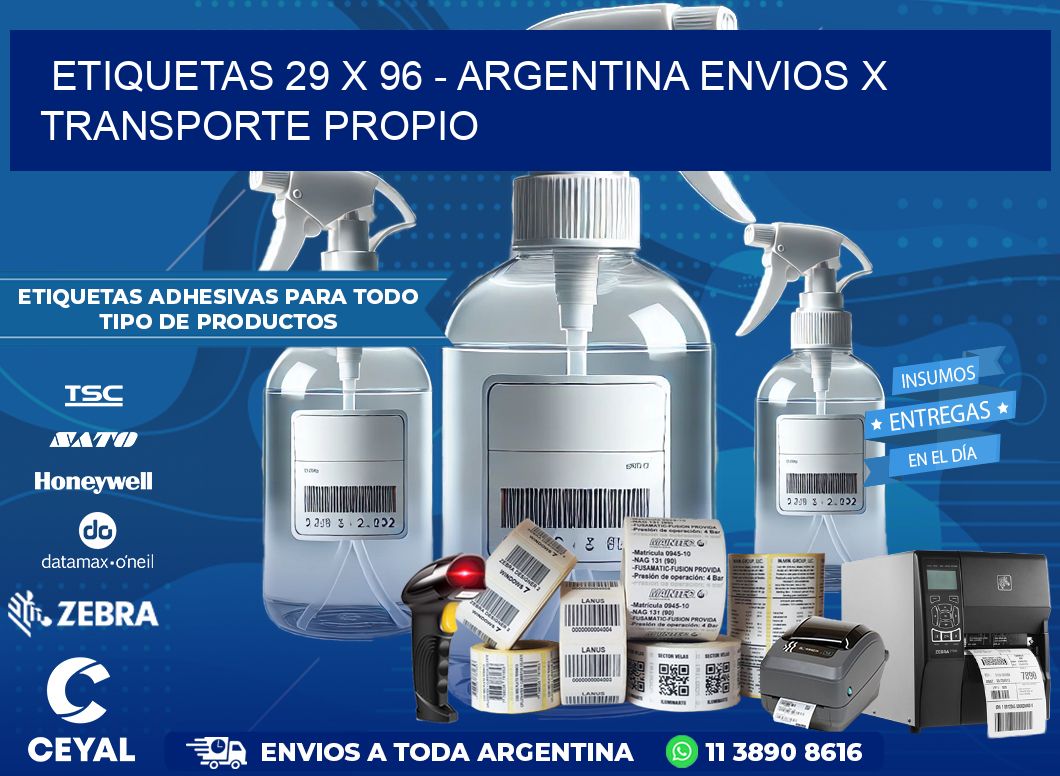 ETIQUETAS 29 x 96 – ARGENTINA ENVIOS X TRANSPORTE PROPIO