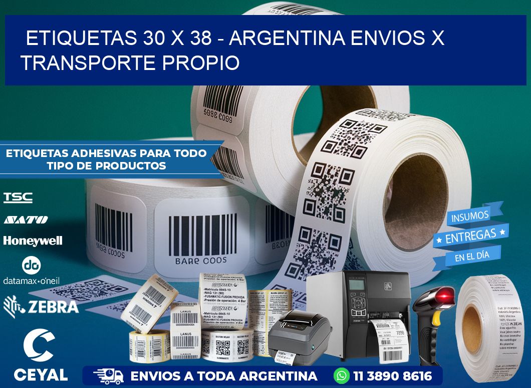 ETIQUETAS 30 x 38 – ARGENTINA ENVIOS X TRANSPORTE PROPIO