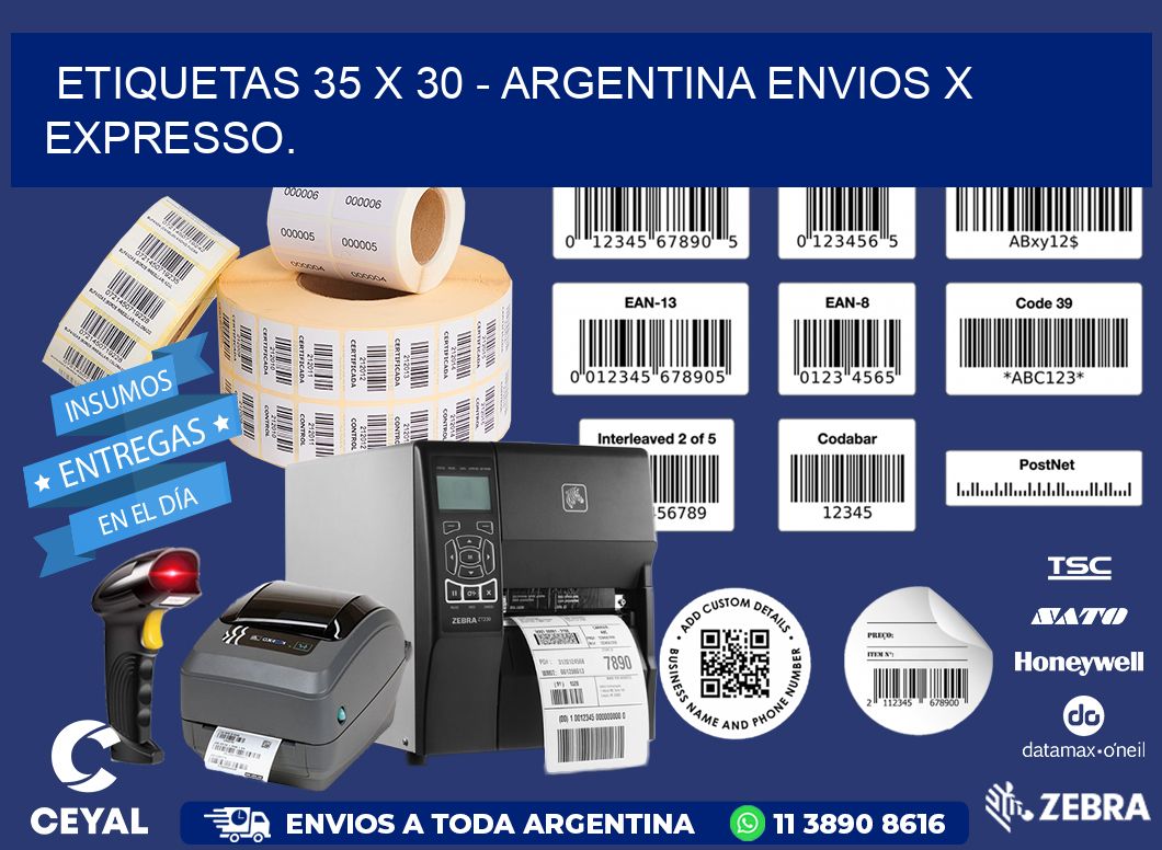 ETIQUETAS 35 x 30 - ARGENTINA ENVIOS X EXPRESSO.