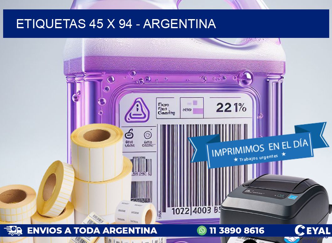 ETIQUETAS 45 x 94 - ARGENTINA