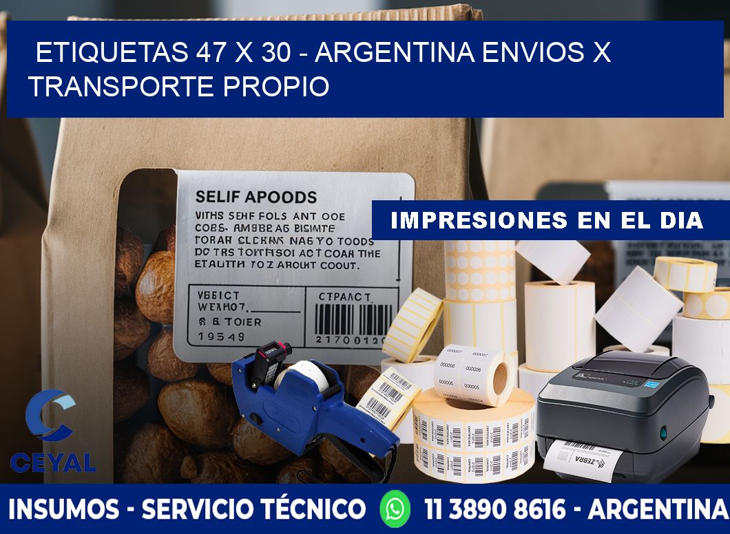 ETIQUETAS 47 x 30 - ARGENTINA ENVIOS X TRANSPORTE PROPIO