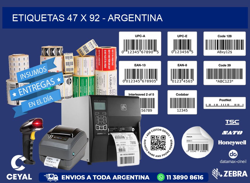 ETIQUETAS 47 x 92 - ARGENTINA