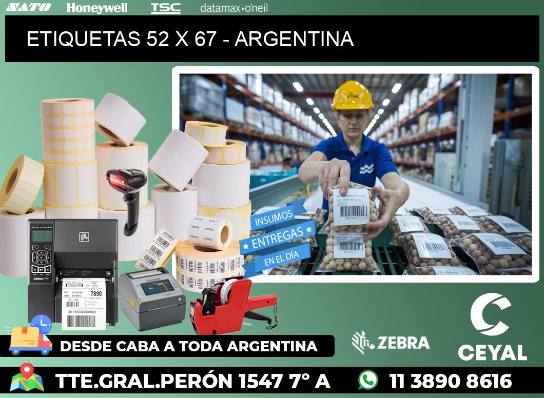 ETIQUETAS 52 x 67 - ARGENTINA