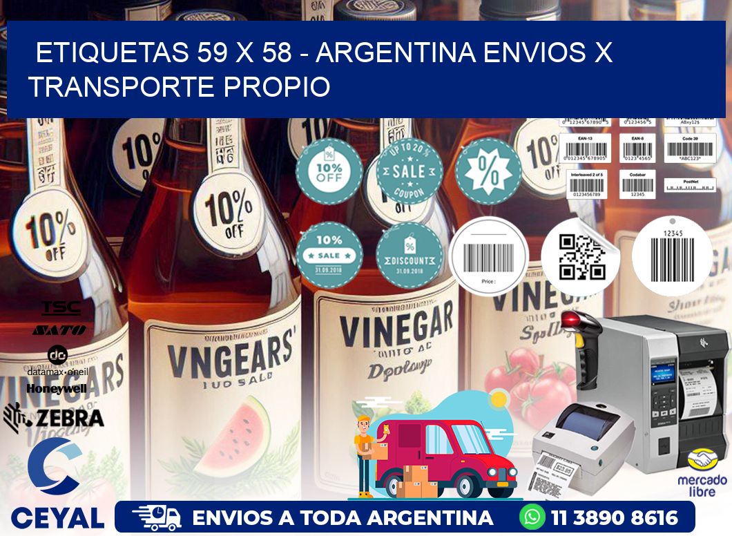 ETIQUETAS 59 x 58 - ARGENTINA ENVIOS X TRANSPORTE PROPIO