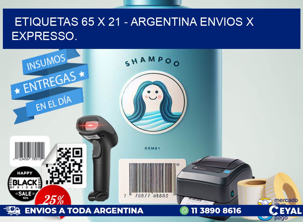 ETIQUETAS 65 x 21 - ARGENTINA ENVIOS X EXPRESSO.