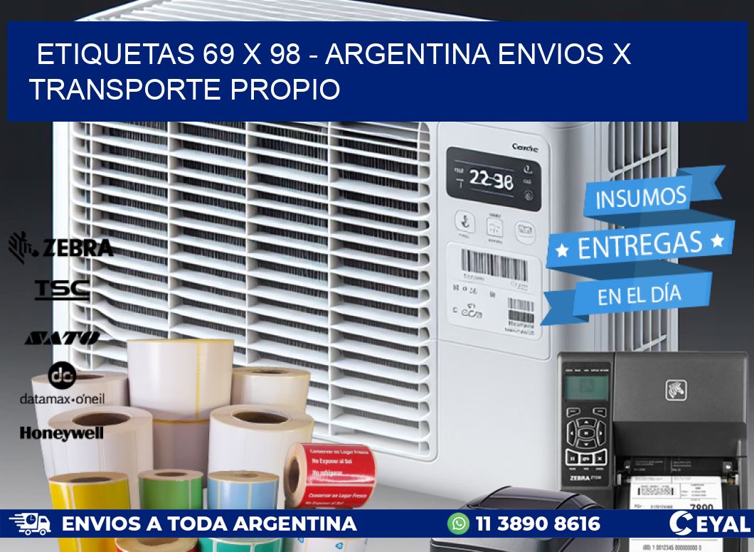 ETIQUETAS 69 x 98 - ARGENTINA ENVIOS X TRANSPORTE PROPIO