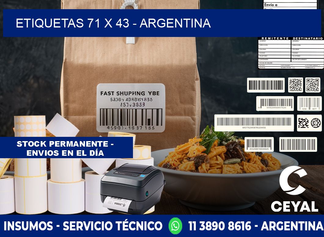 ETIQUETAS 71 x 43 - ARGENTINA