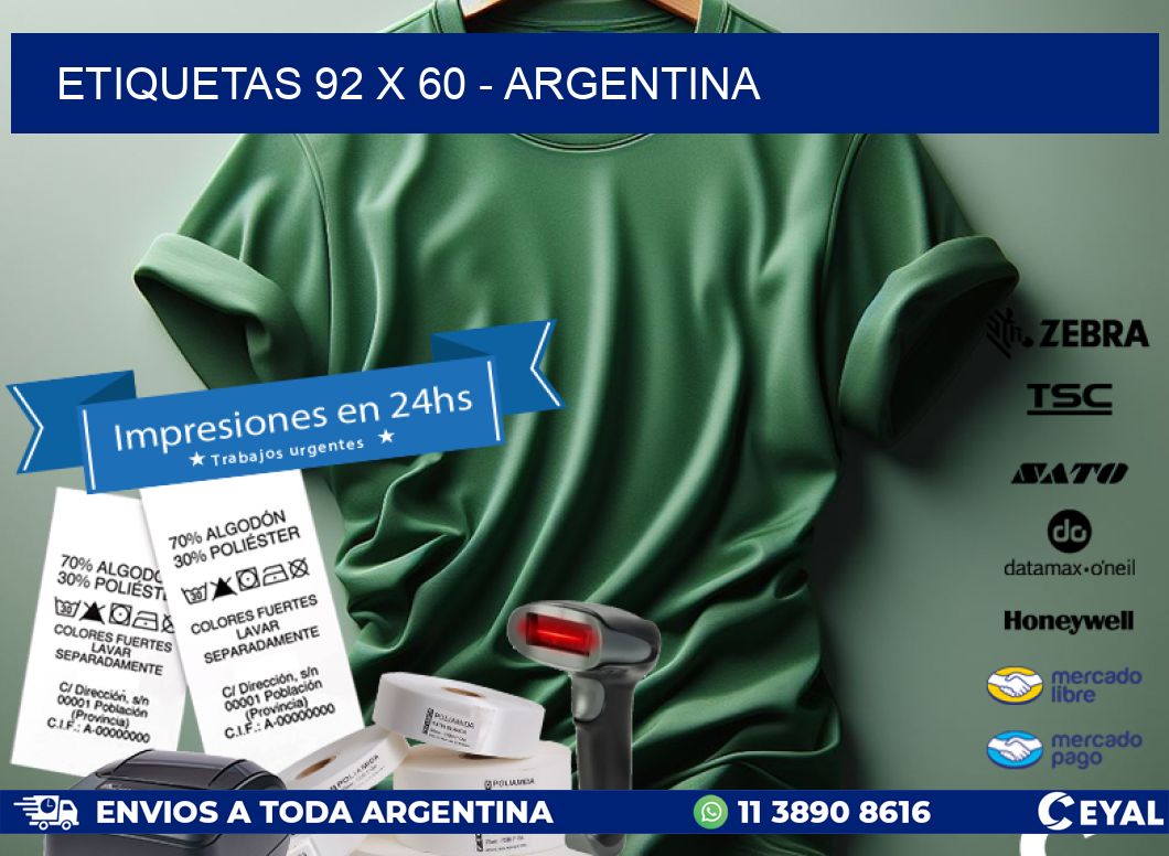 ETIQUETAS 92 x 60 - ARGENTINA