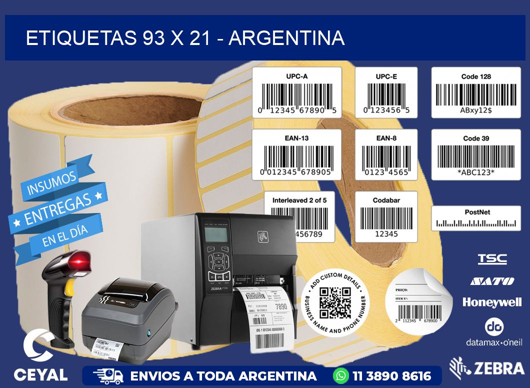 ETIQUETAS 93 x 21 - ARGENTINA