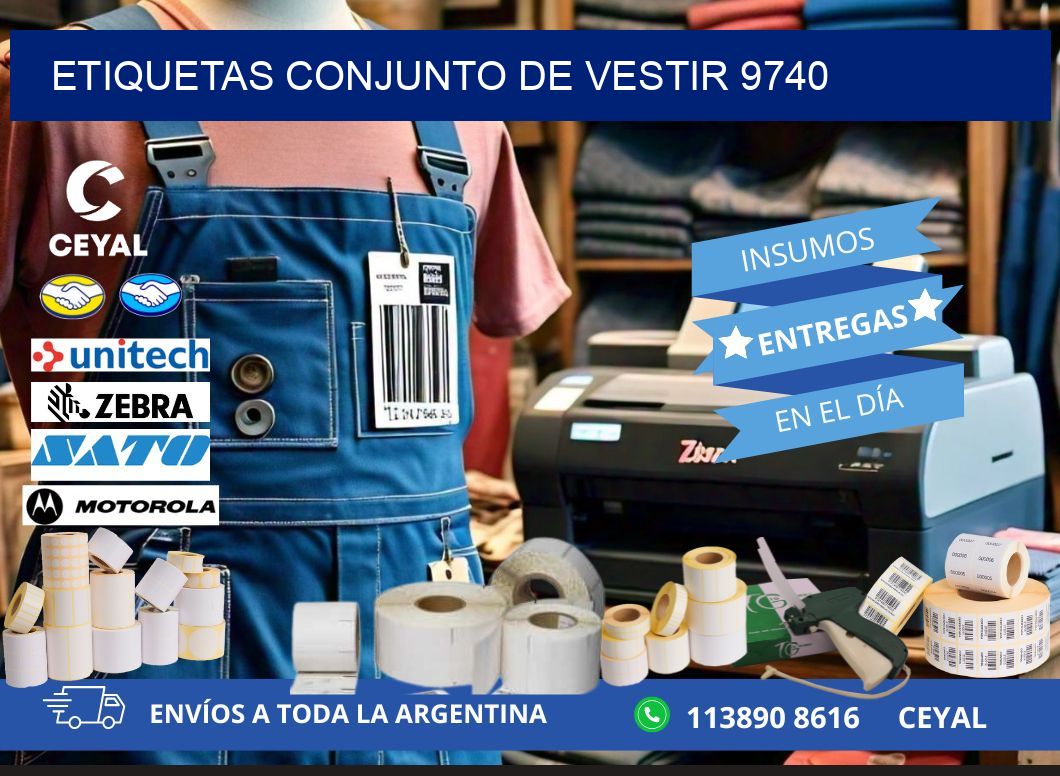 ETIQUETAS CONJUNTO DE VESTIR 9740