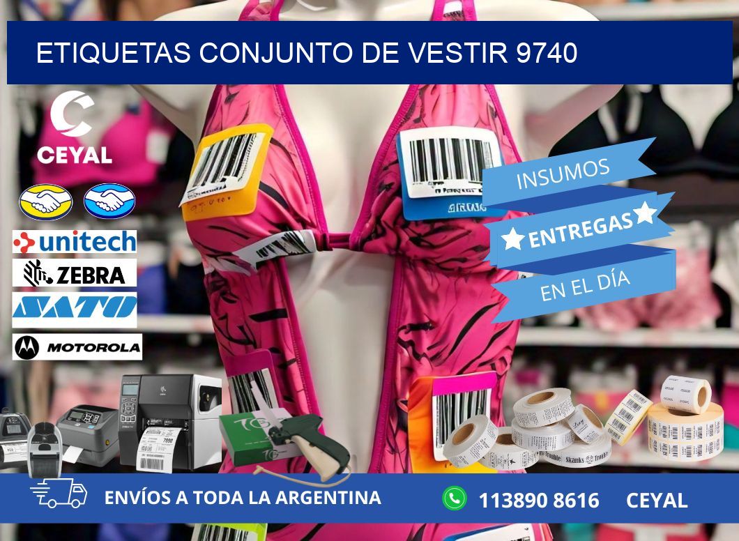 ETIQUETAS CONJUNTO DE VESTIR 9740