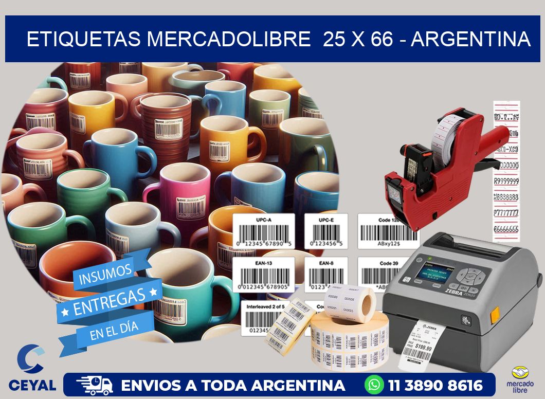 ETIQUETAS MERCADOLIBRE  25 x 66 – ARGENTINA