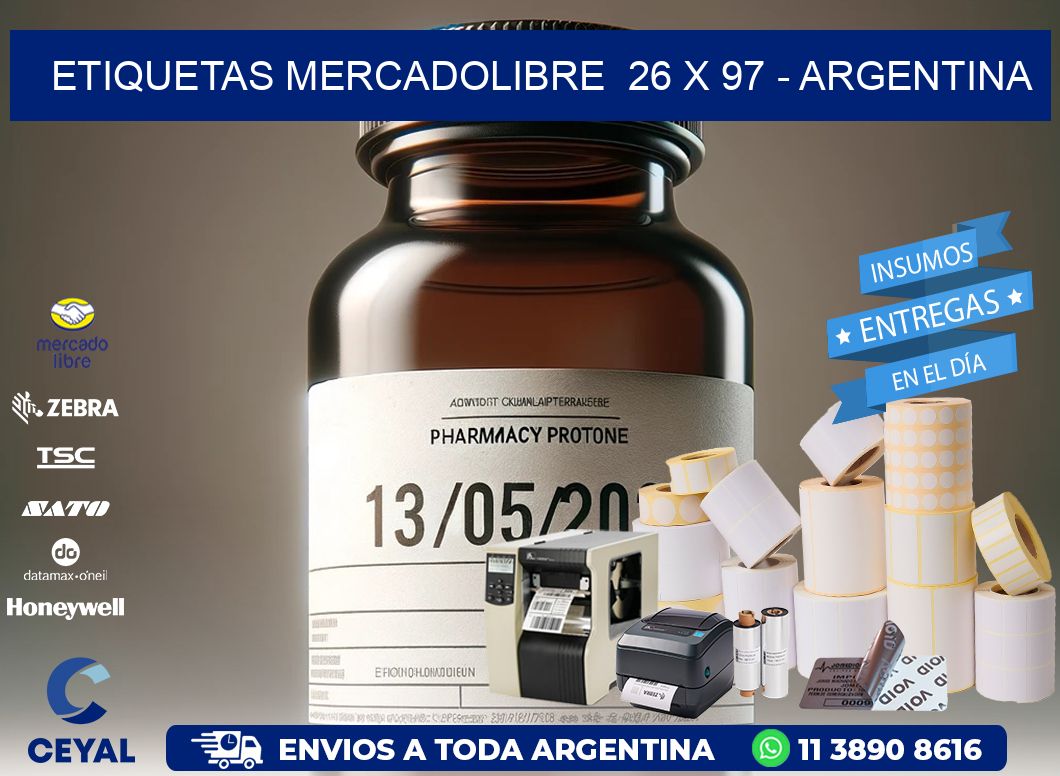 ETIQUETAS MERCADOLIBRE  26 x 97 – ARGENTINA