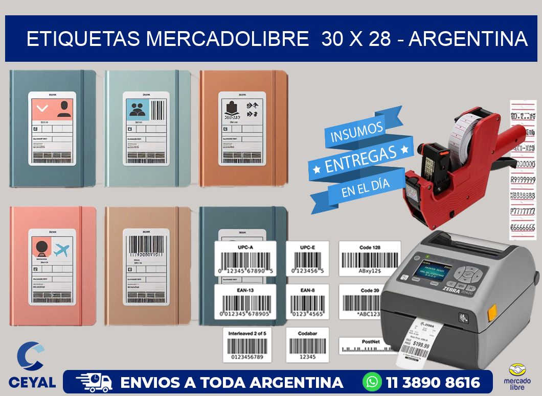 ETIQUETAS MERCADOLIBRE 30 x 28 - ARGENTINA