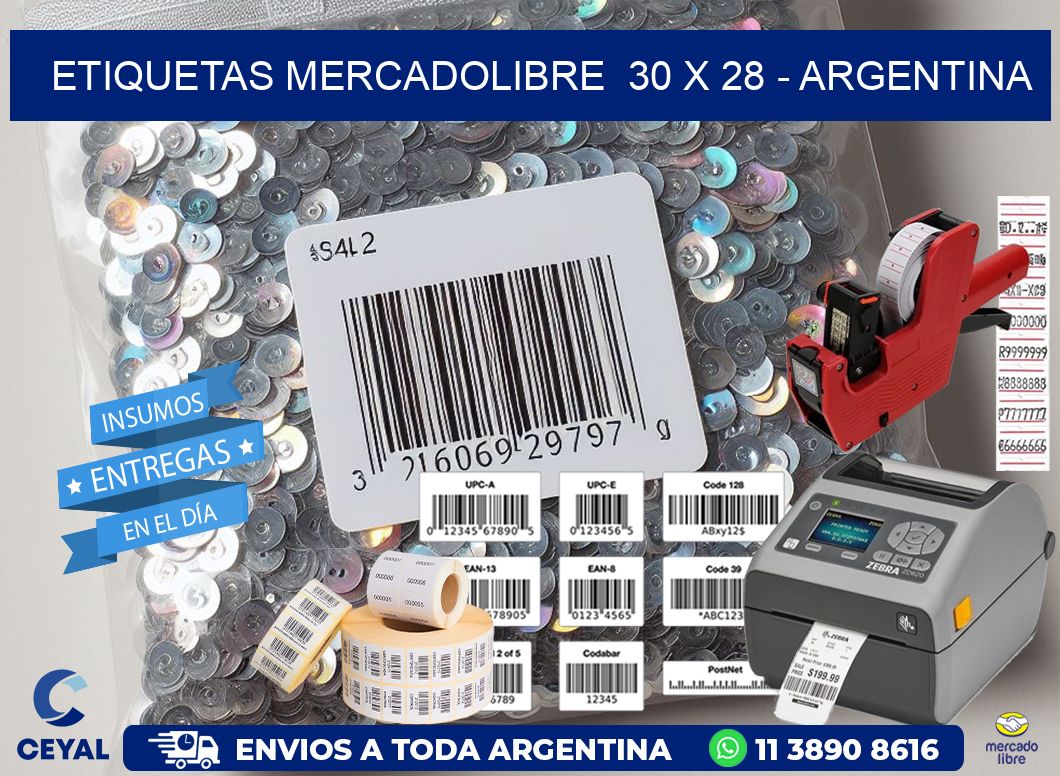 ETIQUETAS MERCADOLIBRE 30 x 28 - ARGENTINA