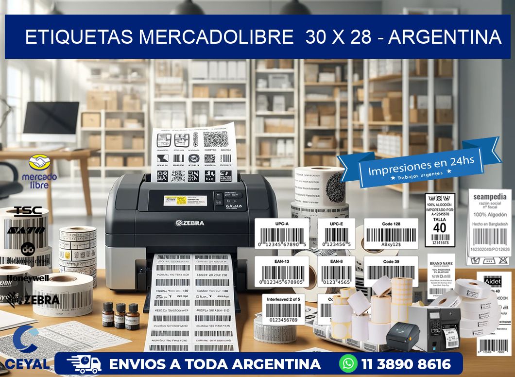 ETIQUETAS MERCADOLIBRE  30 x 28 – ARGENTINA