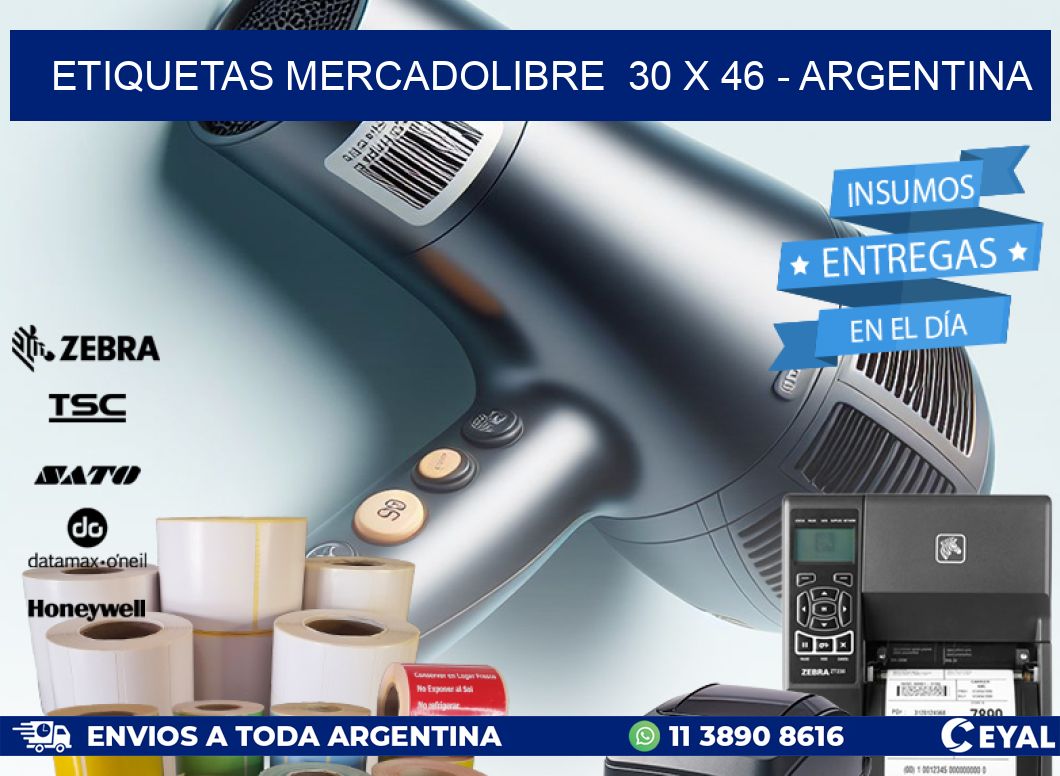 ETIQUETAS MERCADOLIBRE  30 x 46 - ARGENTINA