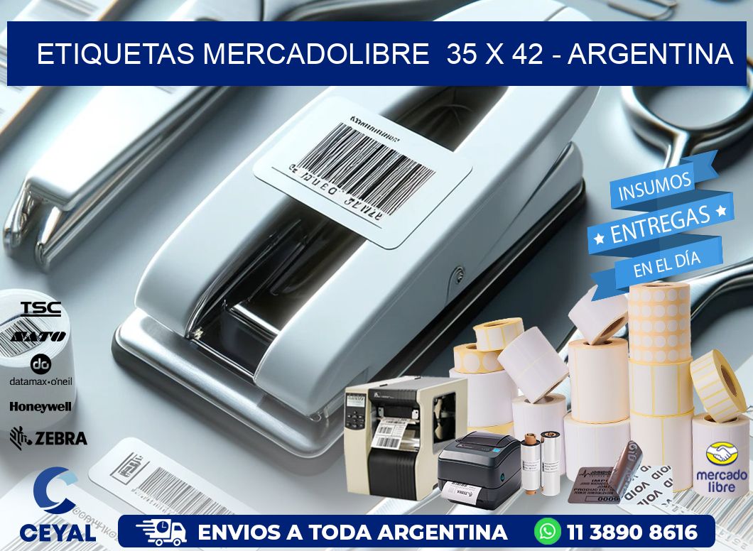 ETIQUETAS MERCADOLIBRE  35 x 42 - ARGENTINA