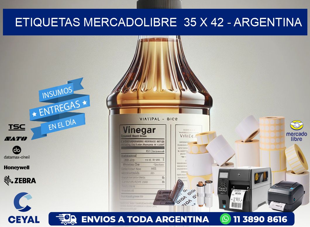 ETIQUETAS MERCADOLIBRE  35 x 42 - ARGENTINA