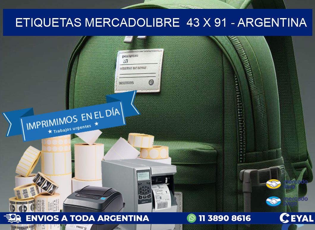 ETIQUETAS MERCADOLIBRE  43 x 91 - ARGENTINA