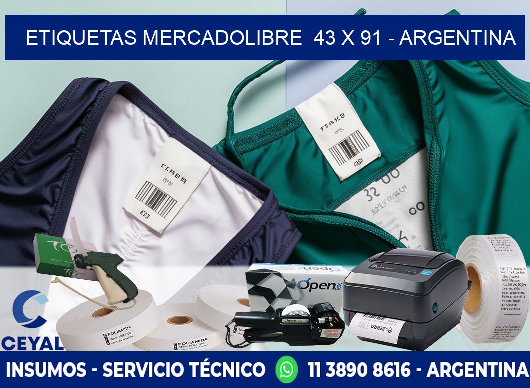 ETIQUETAS MERCADOLIBRE  43 x 91 - ARGENTINA