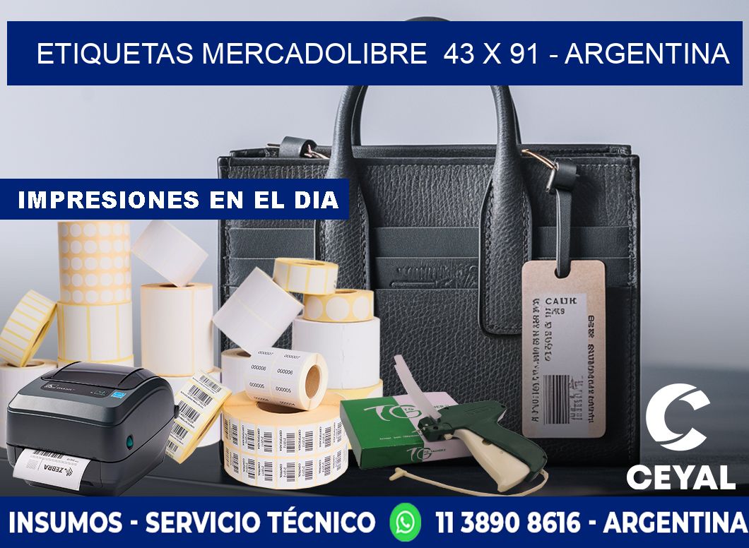 ETIQUETAS MERCADOLIBRE  43 x 91 - ARGENTINA