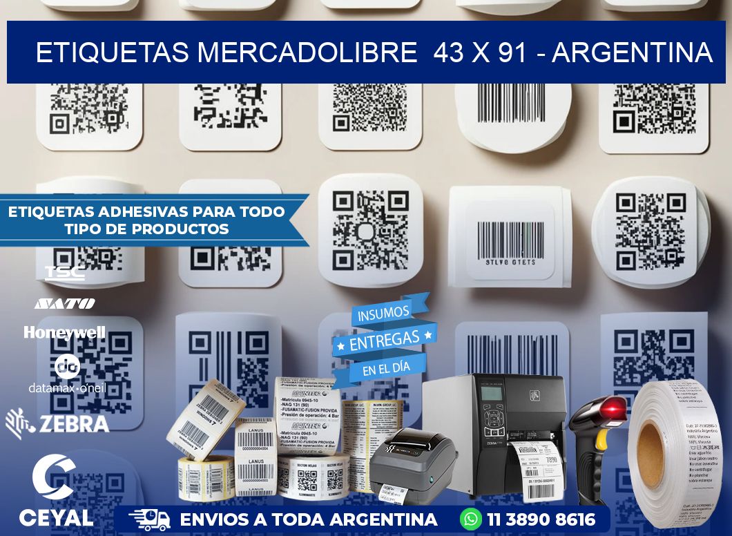 ETIQUETAS MERCADOLIBRE  43 x 91 – ARGENTINA