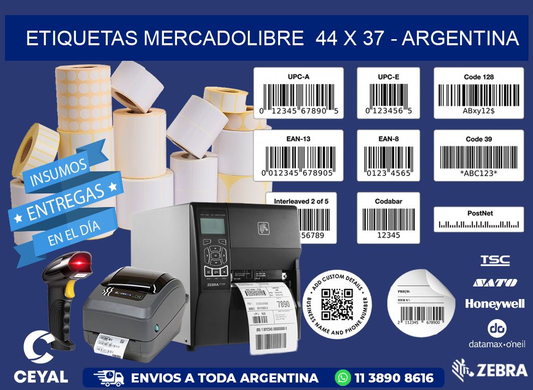 ETIQUETAS MERCADOLIBRE  44 x 37 - ARGENTINA