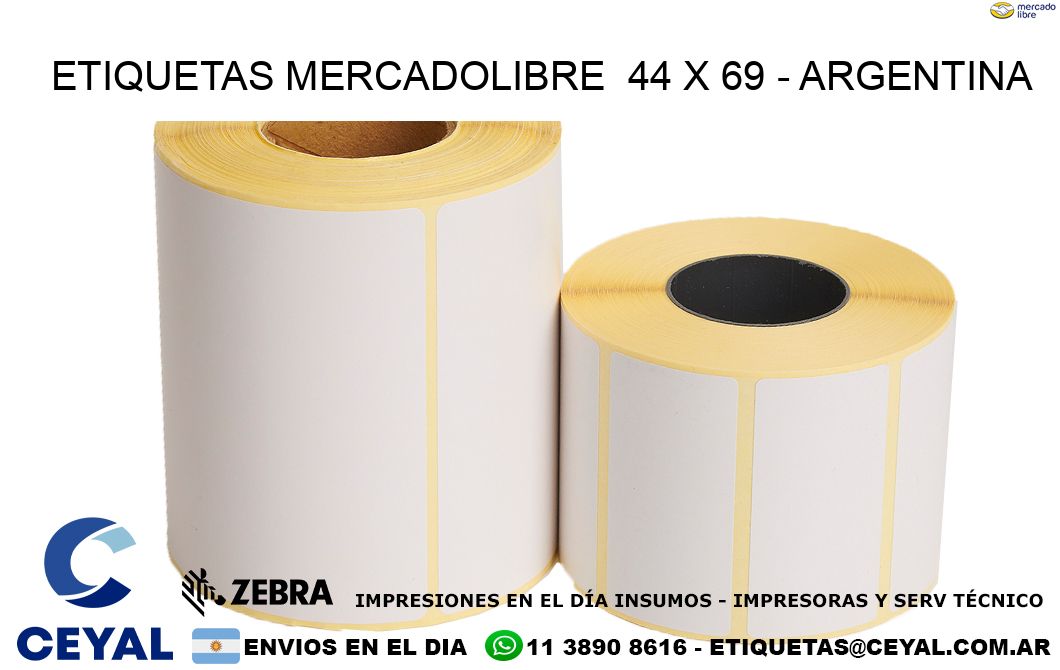 ETIQUETAS MERCADOLIBRE  44 x 69 - ARGENTINA