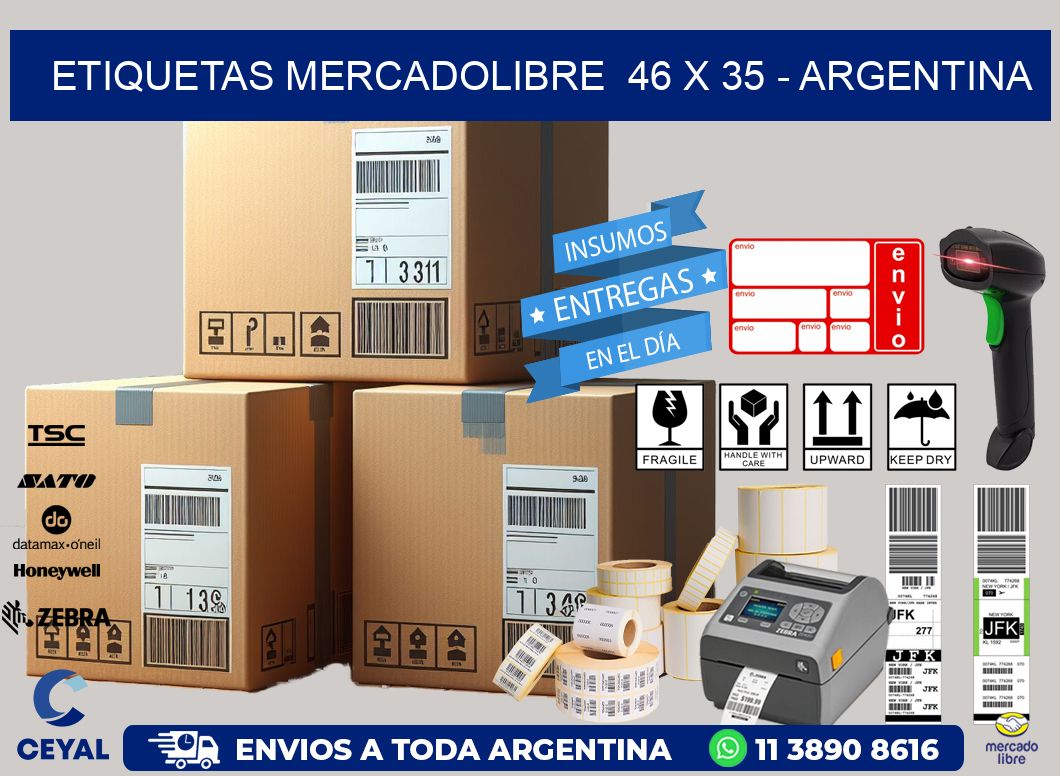 ETIQUETAS MERCADOLIBRE  46 x 35 - ARGENTINA