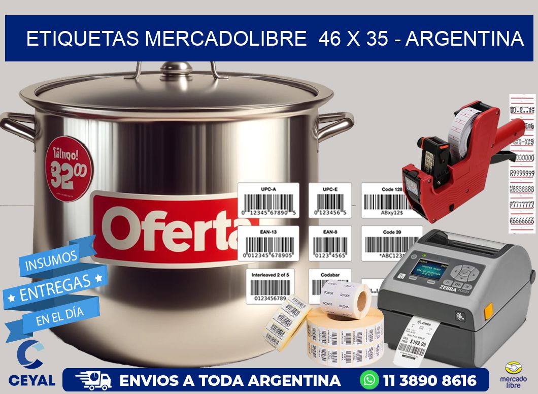 ETIQUETAS MERCADOLIBRE  46 x 35 – ARGENTINA