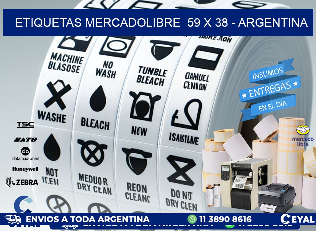 ETIQUETAS MERCADOLIBRE  59 x 38 - ARGENTINA