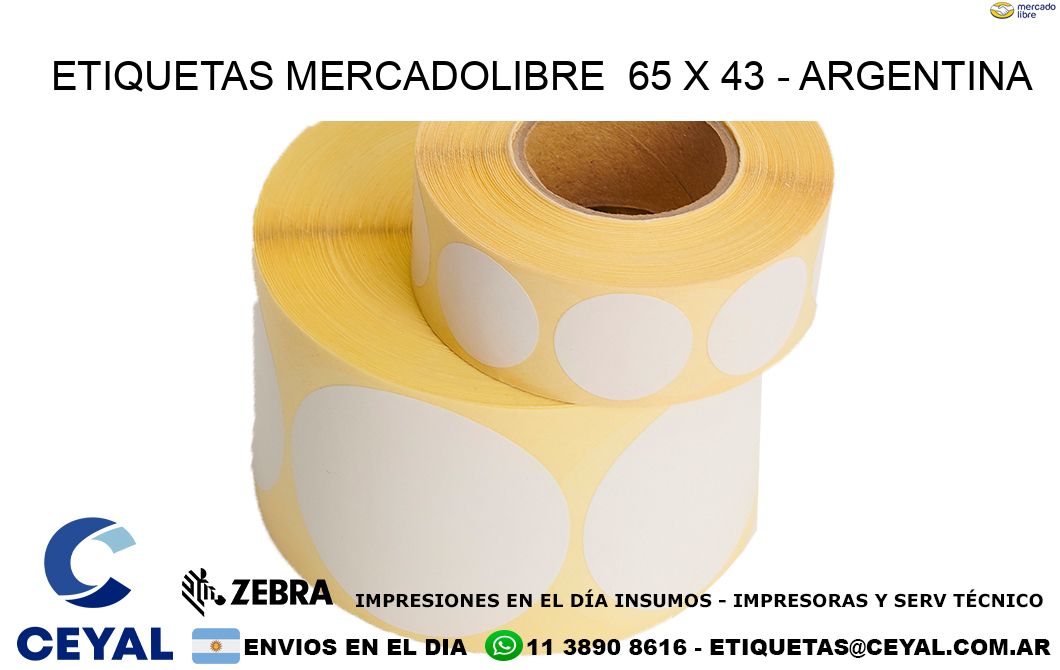 ETIQUETAS MERCADOLIBRE  65 x 43 – ARGENTINA