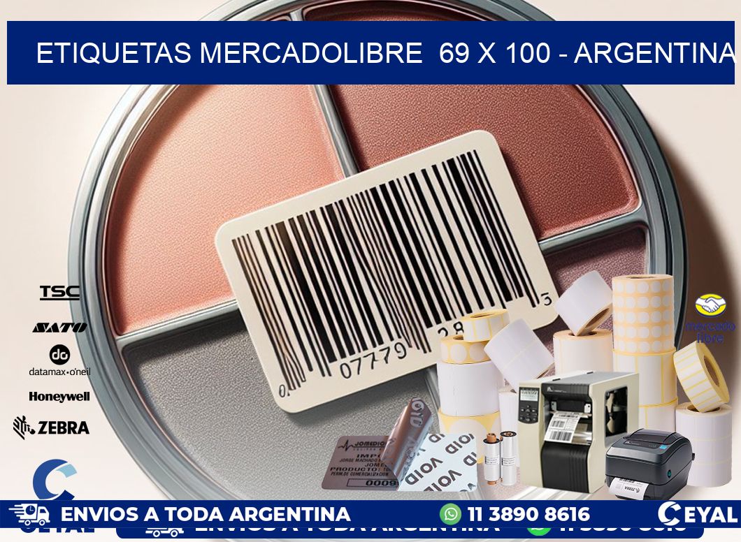 ETIQUETAS MERCADOLIBRE  69 x 100 – ARGENTINA