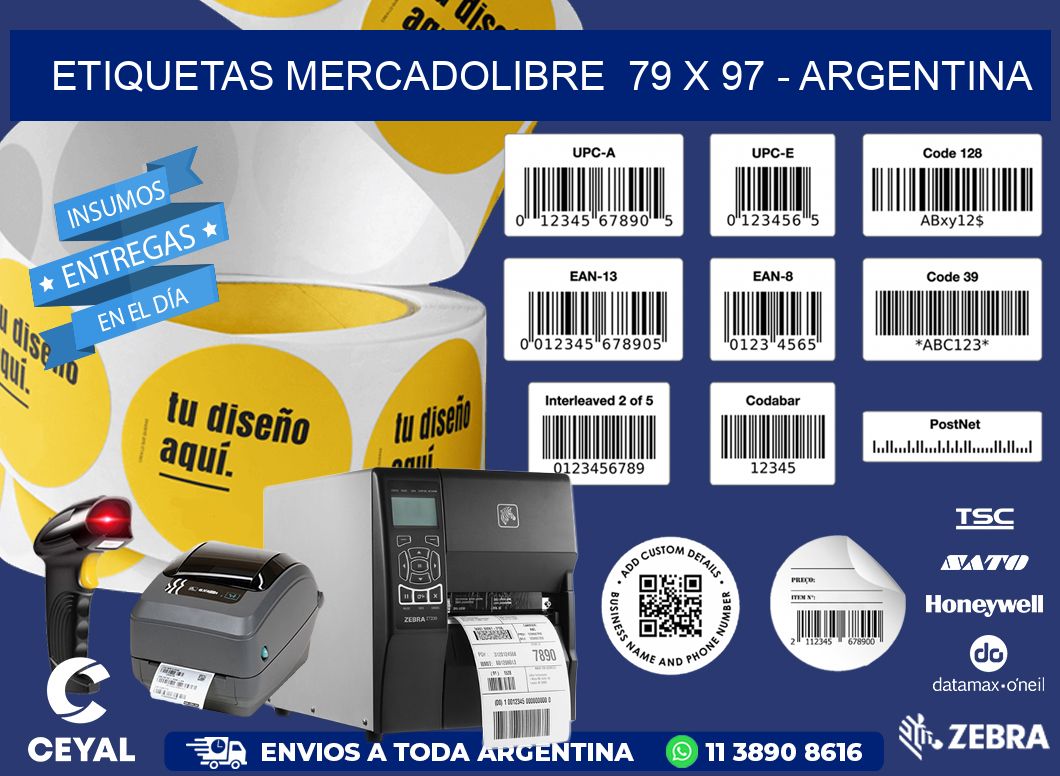 ETIQUETAS MERCADOLIBRE  79 x 97 - ARGENTINA