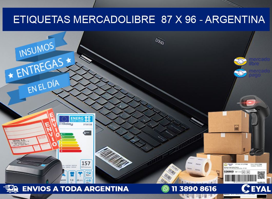 ETIQUETAS MERCADOLIBRE 87 x 96 - ARGENTINA