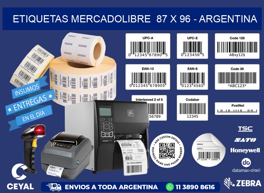 ETIQUETAS MERCADOLIBRE 87 x 96 - ARGENTINA