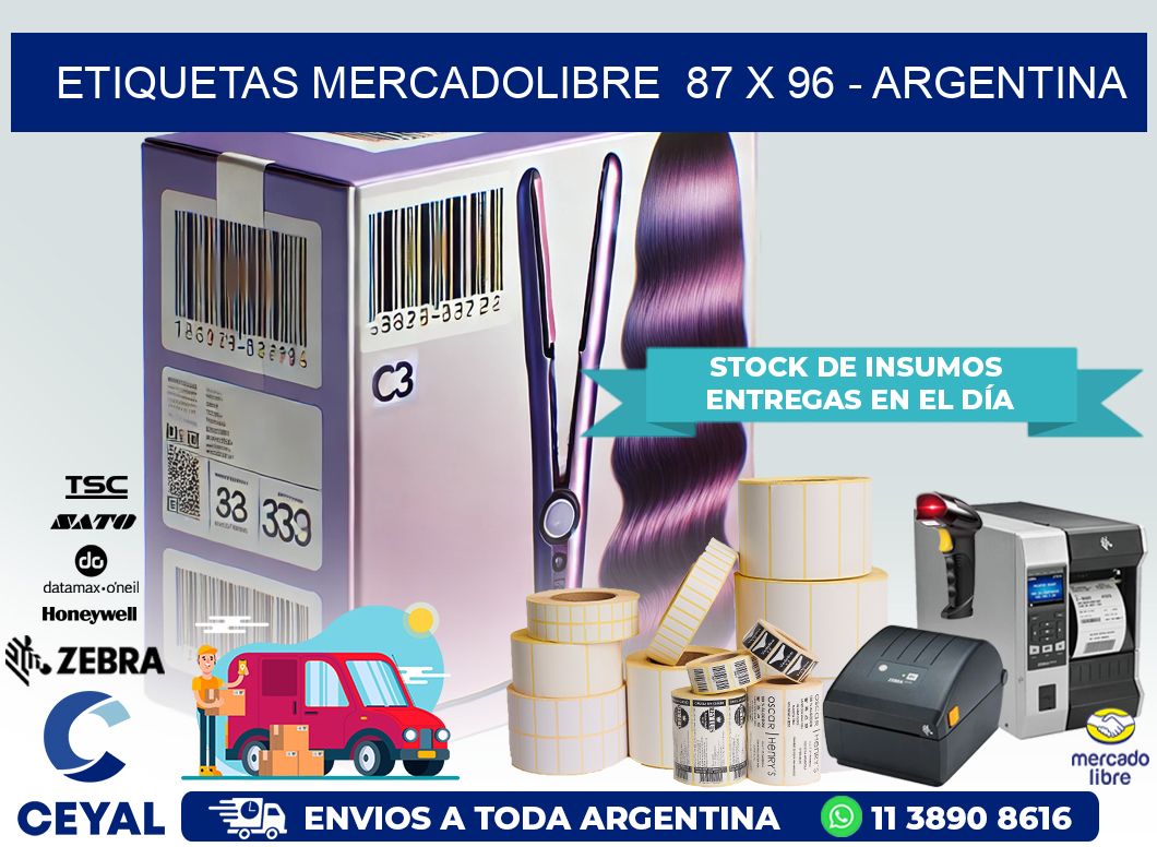 ETIQUETAS MERCADOLIBRE  87 x 96 – ARGENTINA